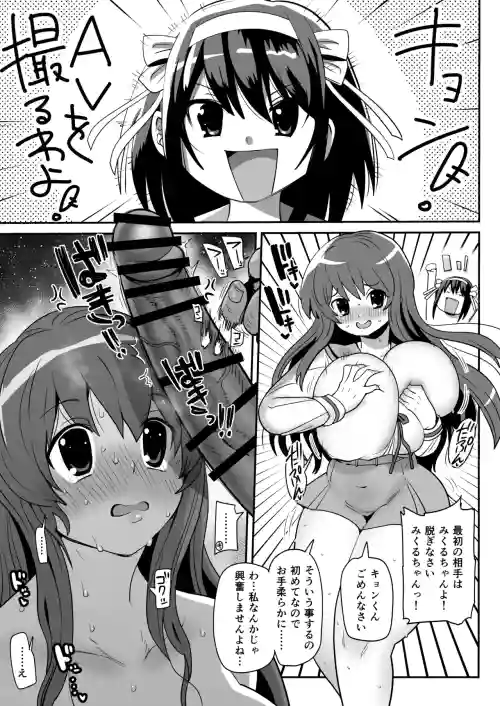 AVを撮るキョンとみくる