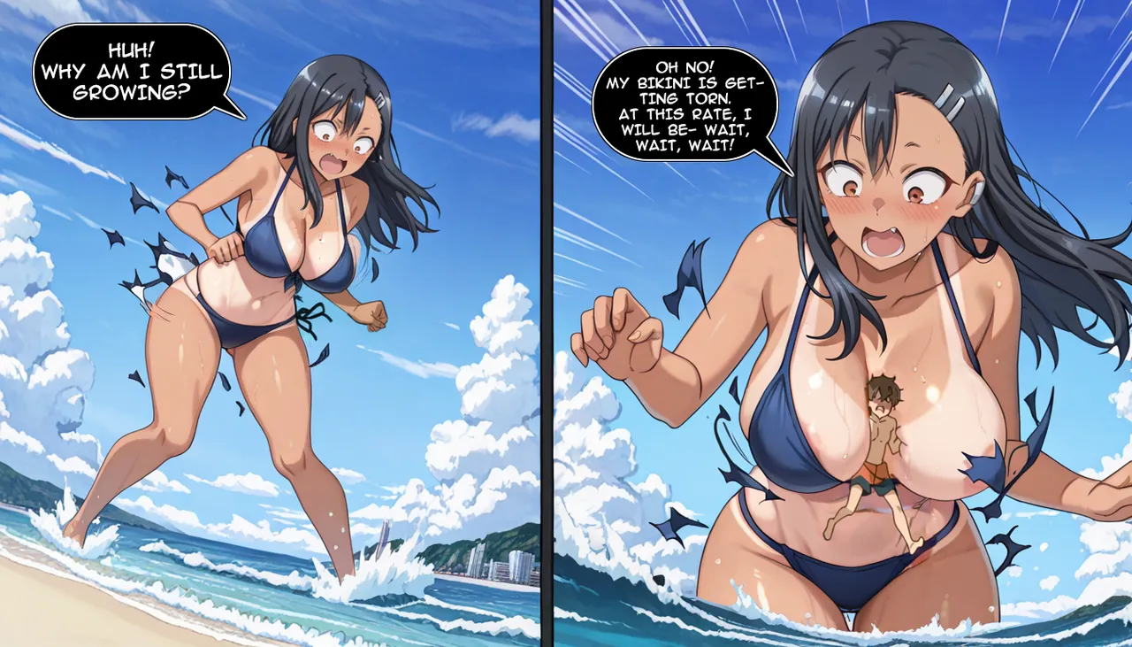 Giantess Comic - Beach Date with Nagatoro Goes Wrong page 11 full