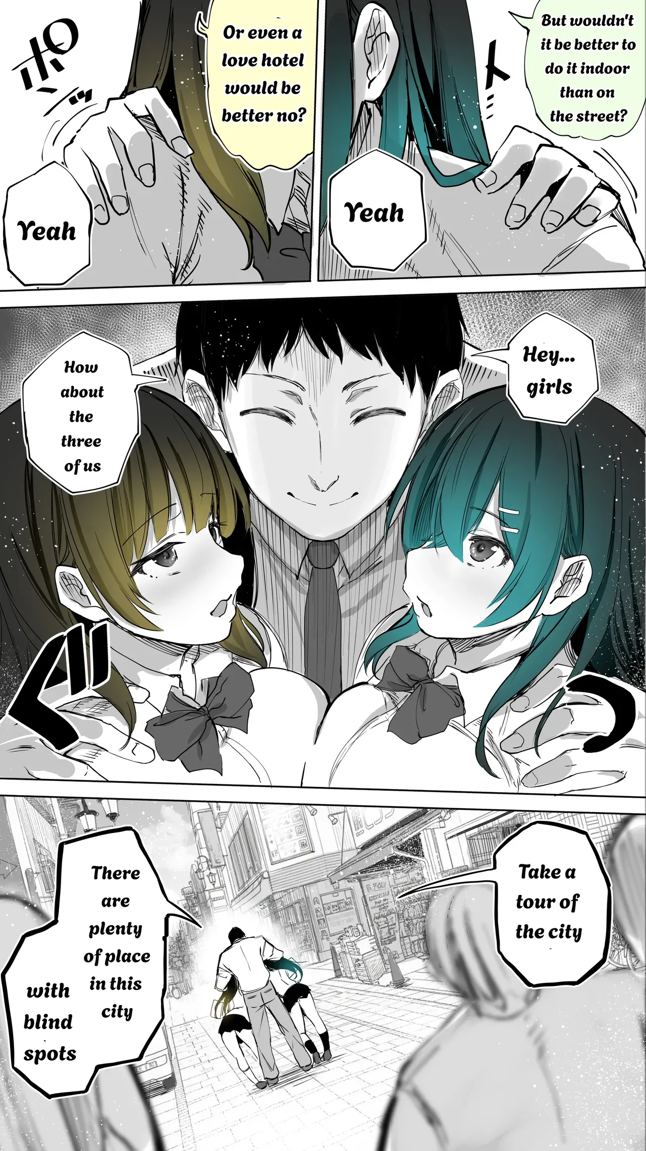 Jimoto no Hame Tomo. ''Kinjo no Niransei Futago C, U'' Mumou-ban｜My Hometown Fuck buddy. "Twin sisters C and U from the neighborhood" page 12 full